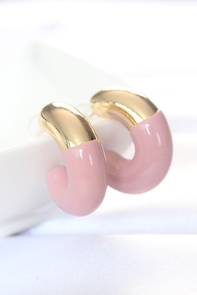 CCB Gül Kurusu Gold Çift Renk Küpe TG27BKP8872