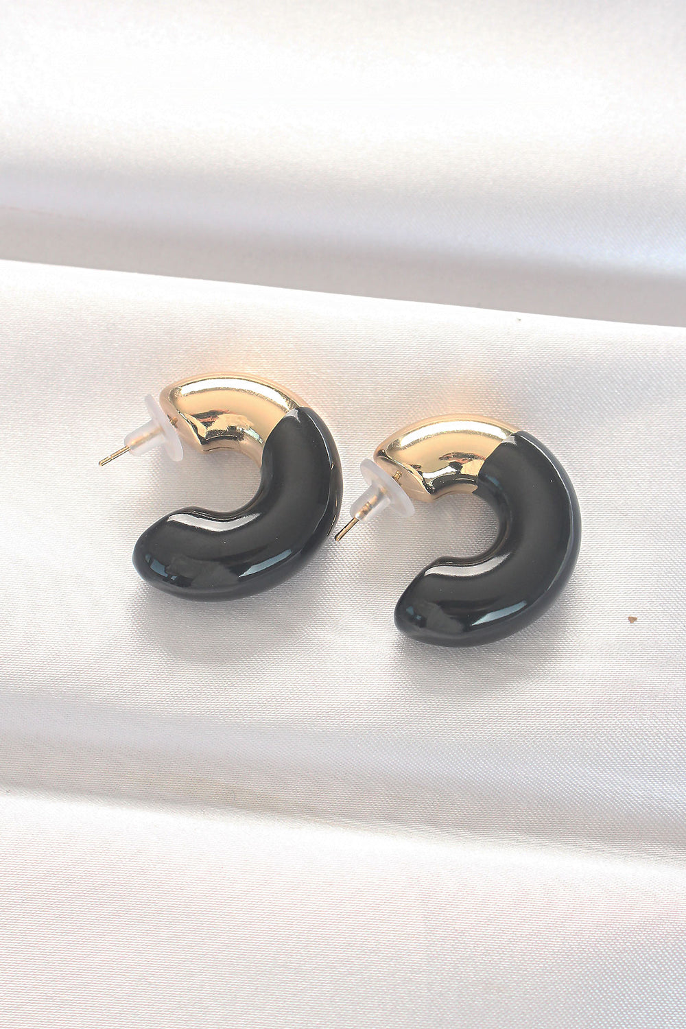 CCB Siyah Gold Çift Renk Küpe TG27BKP8875