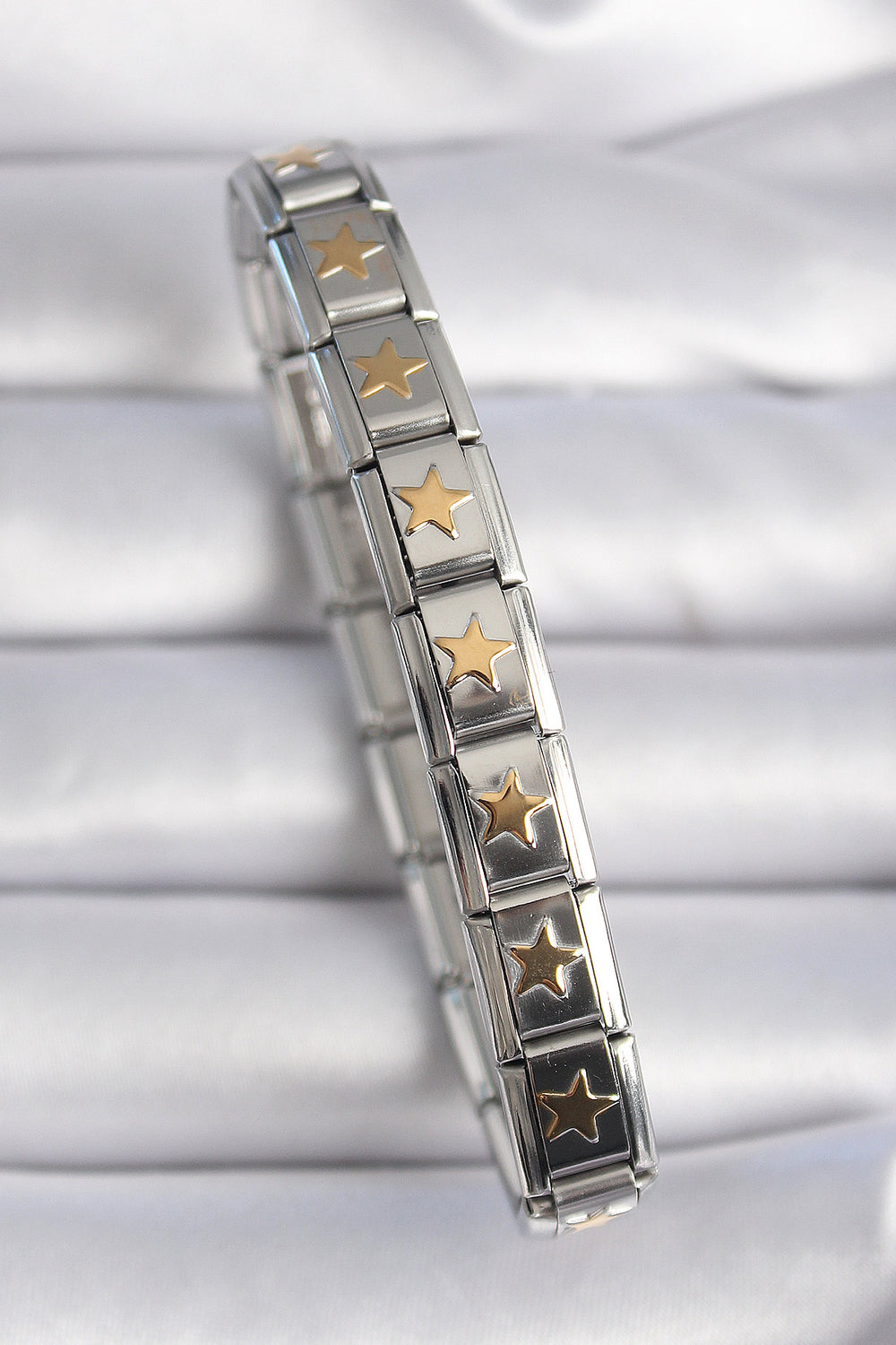 316L Çelik Gümüş Renk Gold Yıldız İşleme Nomination Charm Bileklik TG27BB6463