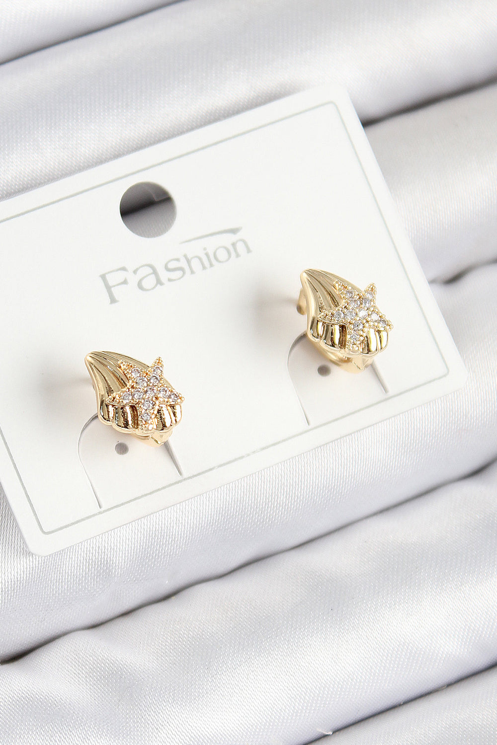 Pirinç Zirkon Taşlı Yıldız Model Gold Renk Çocuk Küpe TG27BKP11200