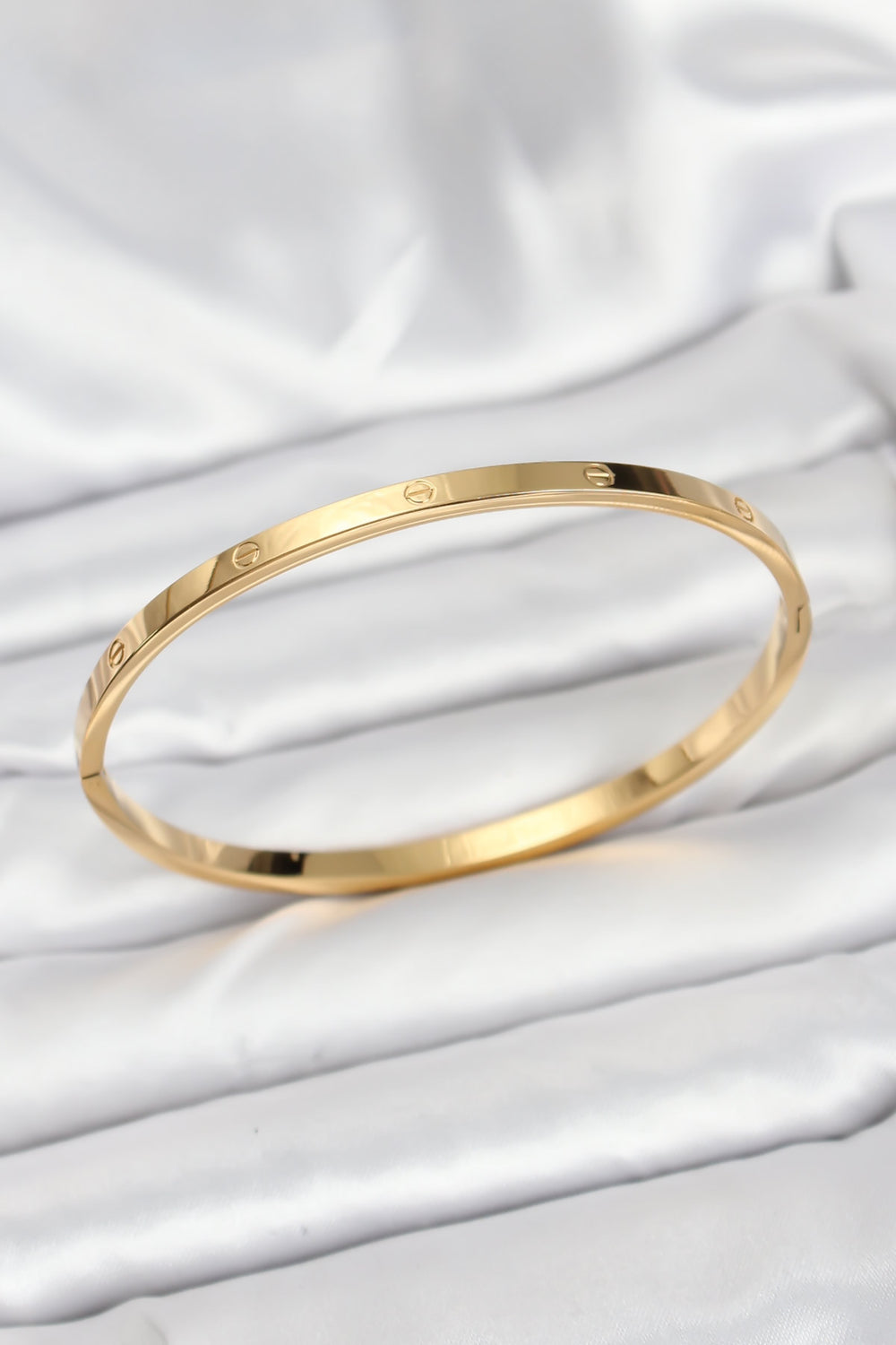 316L Çelik Gold Renk 65 mm İnce Kadın Kelepçe Bileklik TG27BB7915