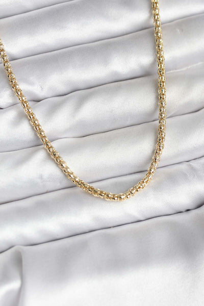 14K Gold Renk Kaplama Boru Zincir Model CM Kadın Kolye TG27BKO10740