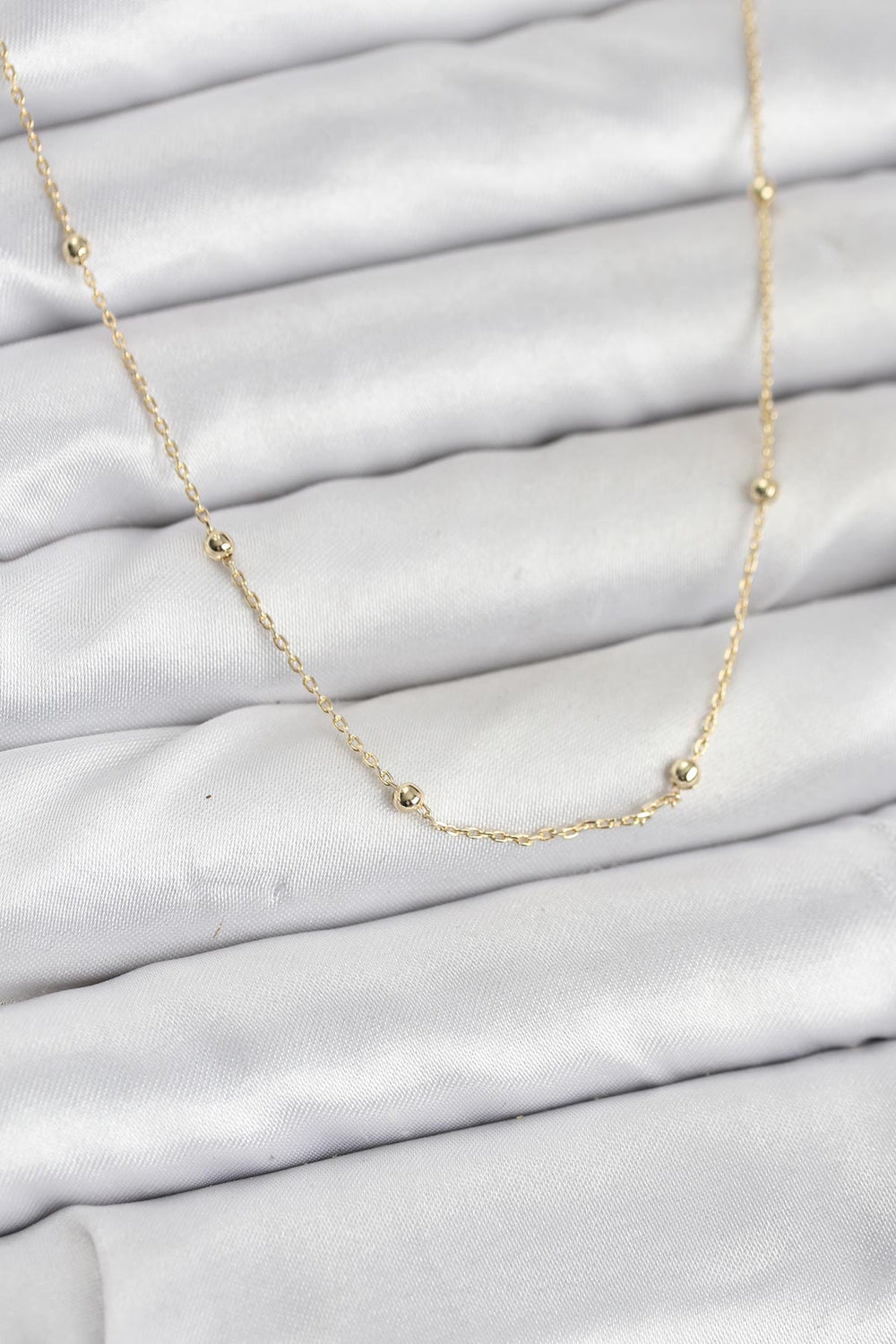 CM 14K Gold Renk Minik Top Zincirli Kadın Kolye TG27BKO10920