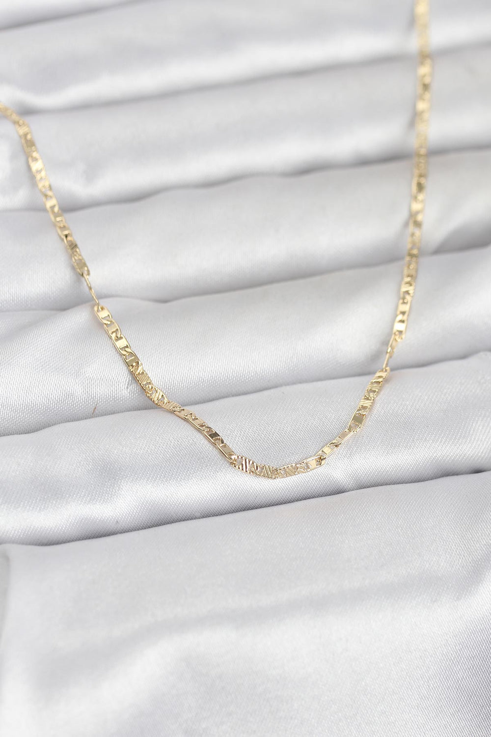 CM 14K Gold Renk Yassı Zincir Model 60 cm Kadın Kolye TG27BKO10984