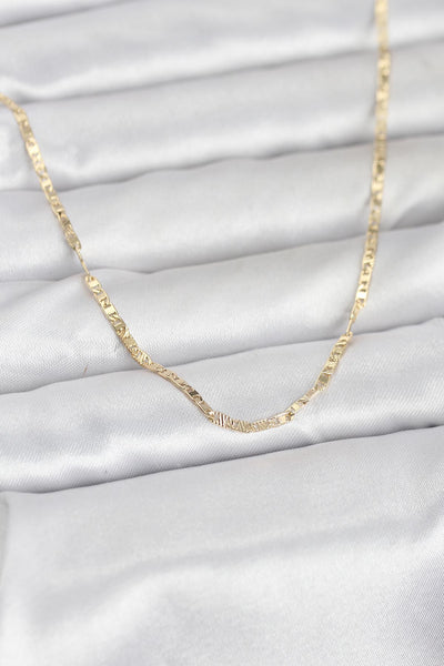 CM 14K Gold Renk Yassı Zincir Model 60 cm Kadın Kolye TG27BKO10984