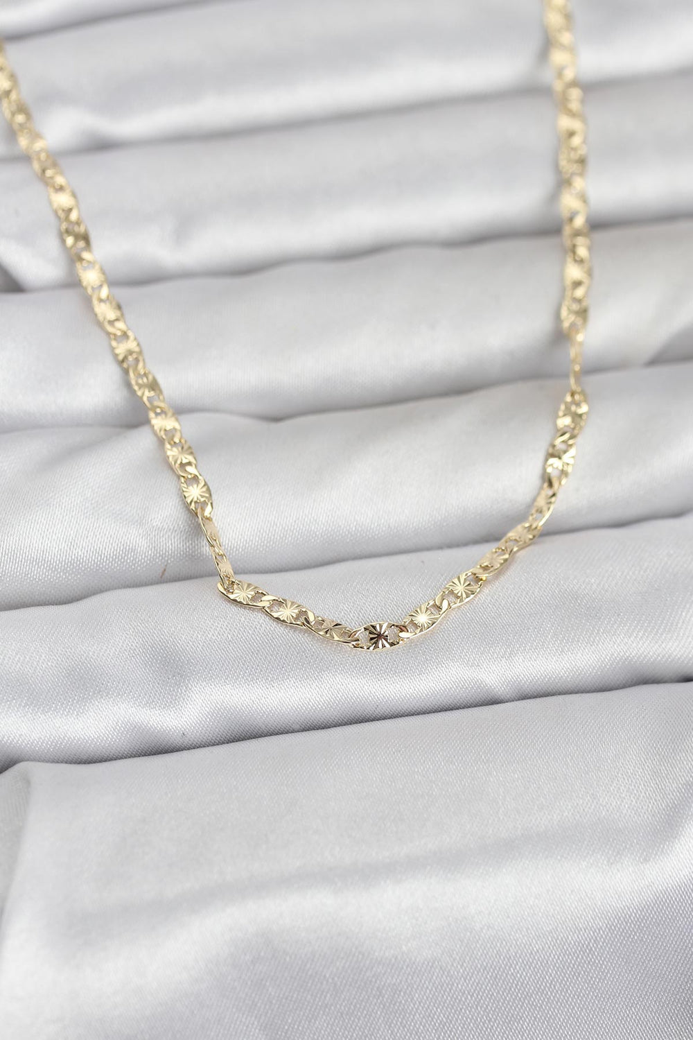 CM 14K Gold Renk Lazer Zincirli Model 60 cm Kadın Kolye TG27BKO10976