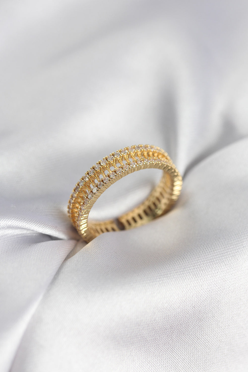Gold Renk Minimal Zirkon Taşlı Kadın Yüzük TG27BYK3957