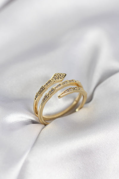 Yılan Model Gold Renk Zirkon Taşlı Kadın Yüzük TG27BYK3989