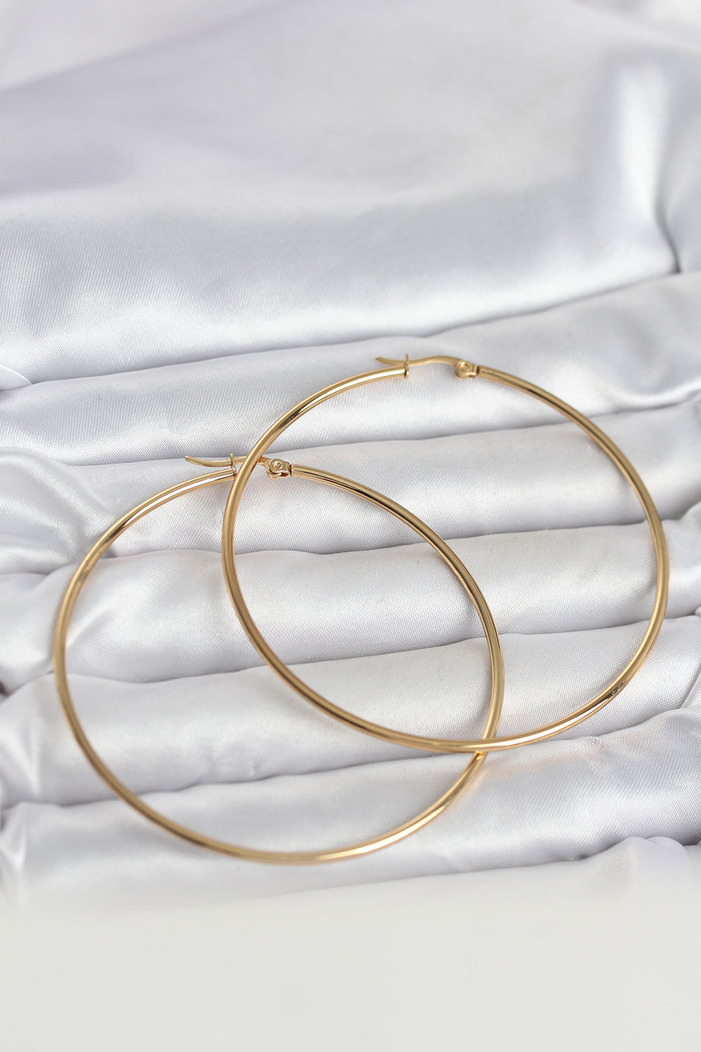 316L Çelik Gold Renk 70 mm Kadın Halka Küpe TG27BKP11687
