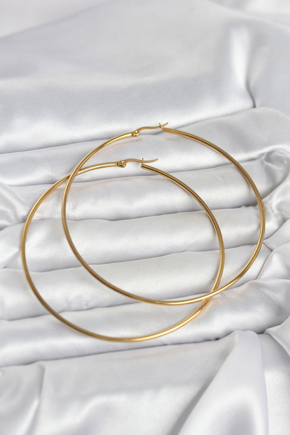 316L Çelik Gold Renk 80 mm Kadın Halka Küpe TG27BKP11688