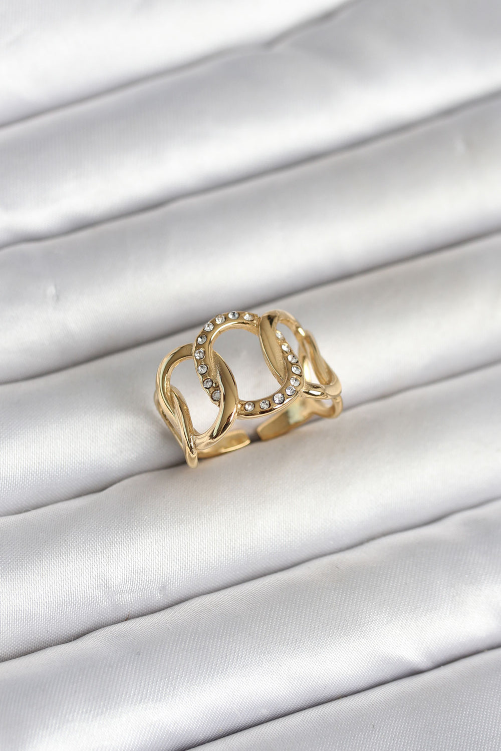 316L Çelik Gold Renk Samanyolu Model Kadın Yüzük TG27BYK4160