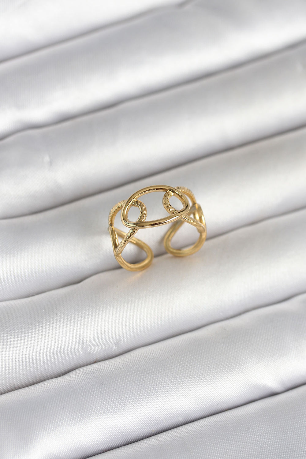 316L Çelik Gold Renk Zincir Model Kadın Yüzük TG27BYK4177
