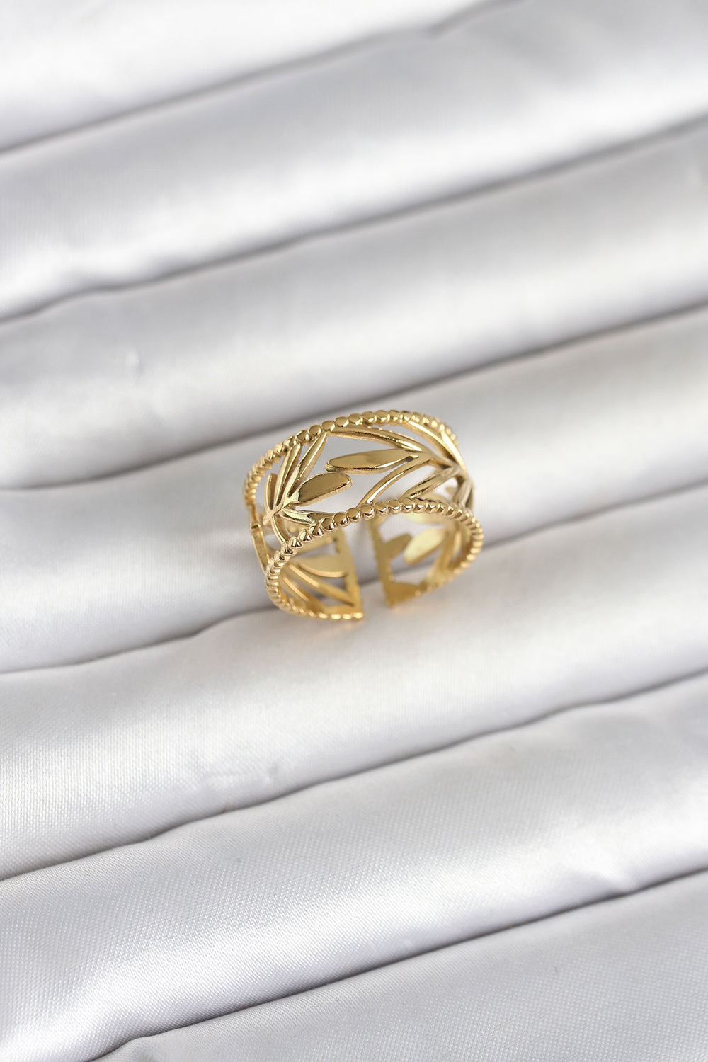316L Çelik Gold Renk Başak Model Kadın Yüzük TG27BYK4182