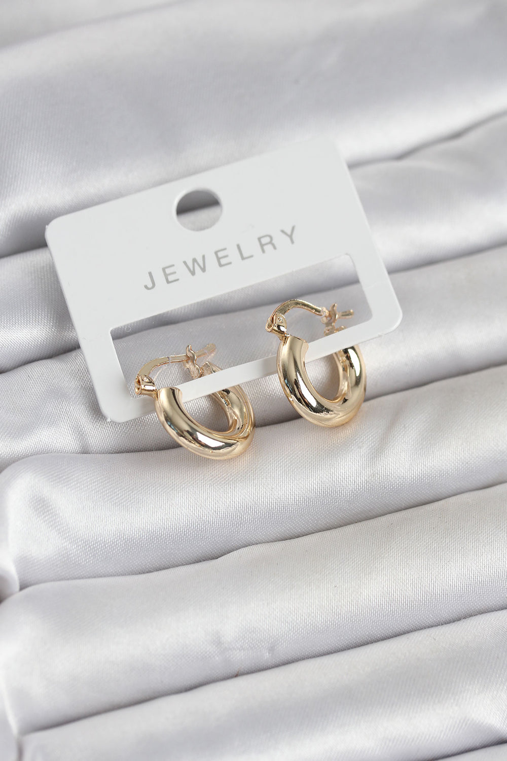 Gold Renk Pirinç Halka 15 mm Kadın Küpe TG27BKP11763