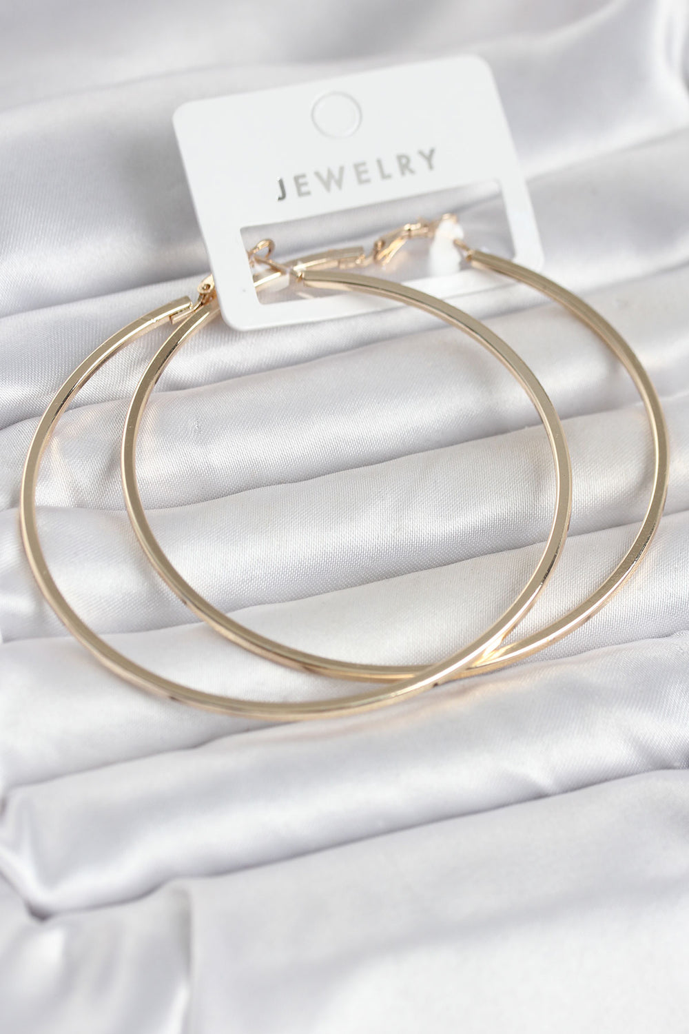 Gold Renk Pirinç Köşeli Kenar Halka 72 mm Kadın Küpe TG27BKP11769