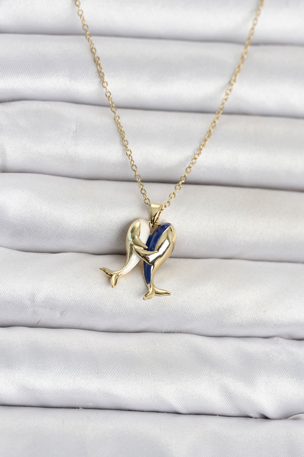 316L Çelik Zincir Gold Renk Dolphin Model Kadın Kolye TG27BKO11094