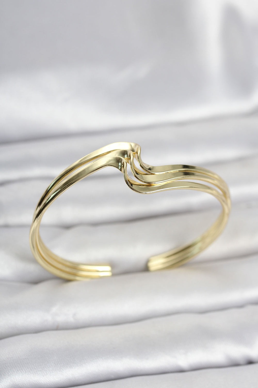 Zikzak Model Gold Renk Pirinç Kadın Bileklik TG27BB8554
