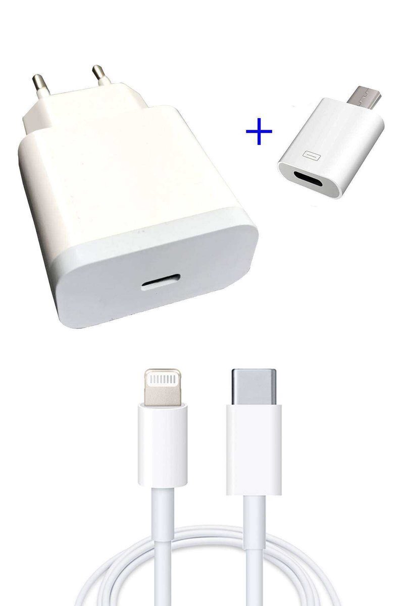 İphone Lightning Uçlu Hızlı Şarj Aleti 3A/18W 1.2 Metre Kablolu Hızlı Şarj Cihazı Mikro Dönüştürücü
