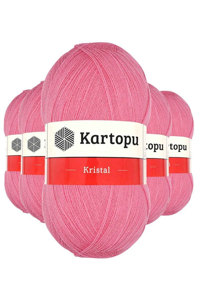 5 Adet Kristal Çift Katlı El Örgü Lif İpi Koyu Pembe K1790