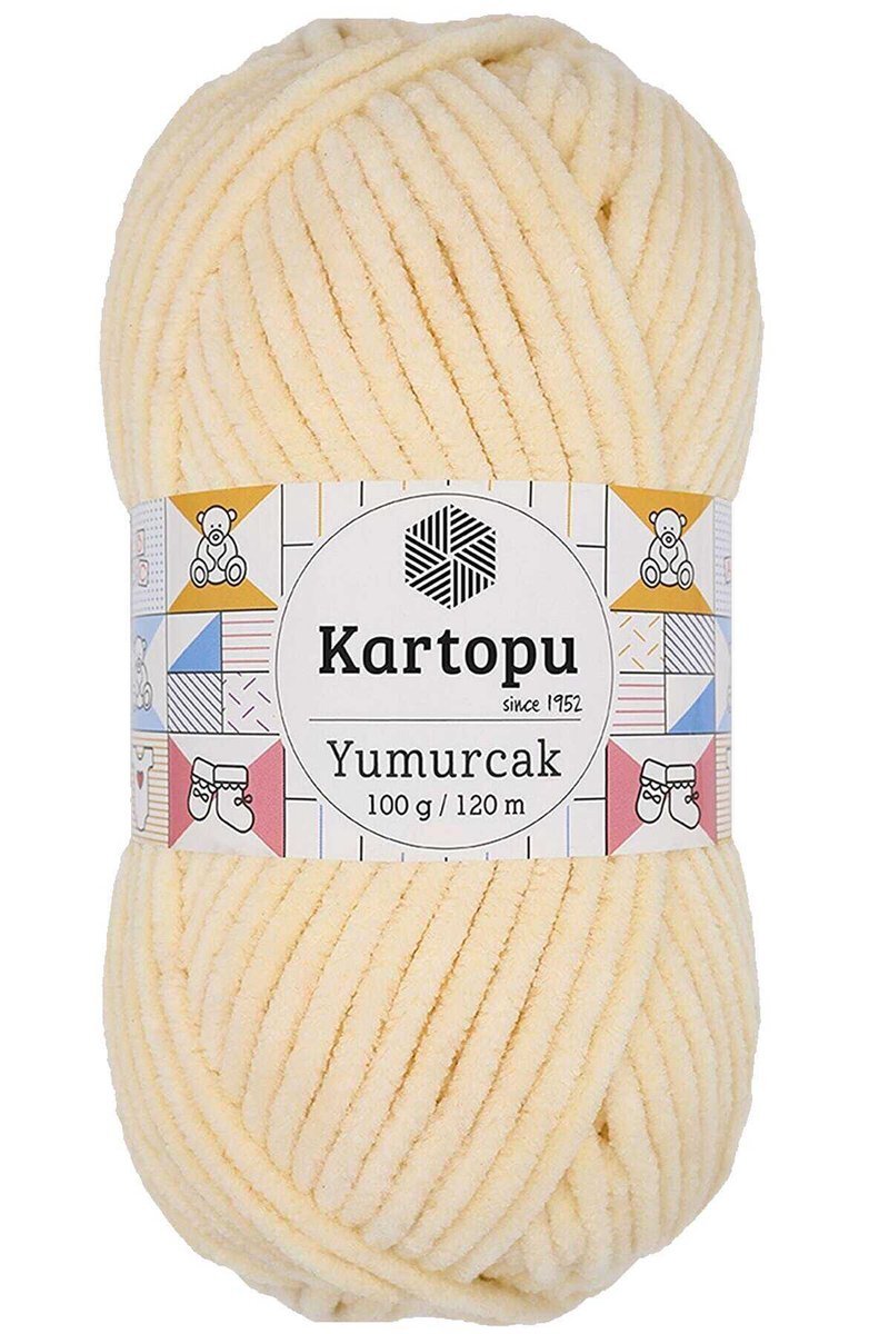 Yumurcak Kadife El Örgü İpi Koyu Krem K349