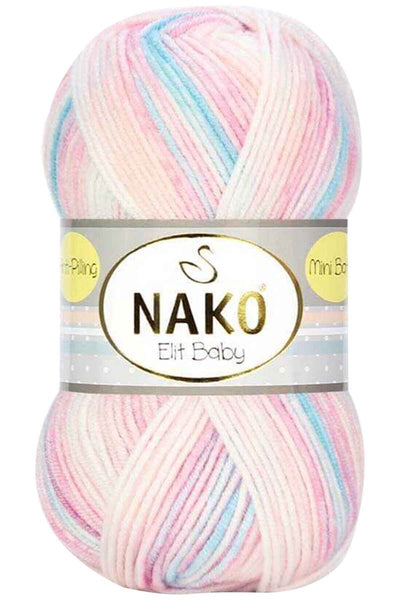 Elit Baby Mini Batik Bebe El Örgü İpi Pembe Turkuaz 32431