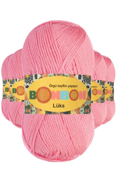 5 Adet Lüks Patik İpi Yünü Koyu Pembe 98298 - bonbon mudanis