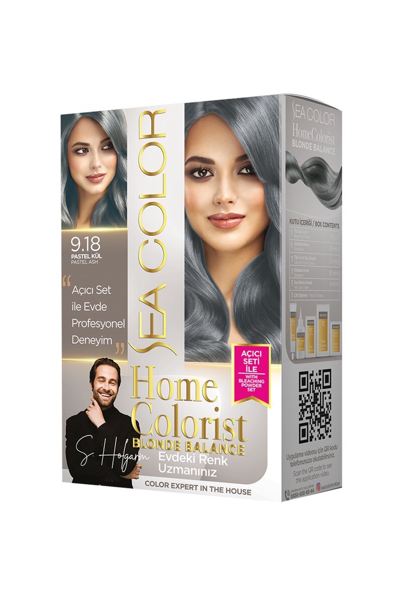2 Tüp Home Colorist 9.18 Pastel Kül Premium Saç Boyası Evde Profesyonel Sonuç