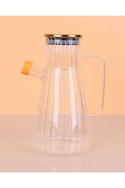 900 ML Metal Kapaklı Cam Yağlık, Cam Yağdanlık, Metal Kapaklı Yağ Şişesi