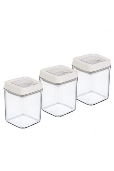 Vakumlu Erzak Kavanozu Kare 3lü Set - OKY-234