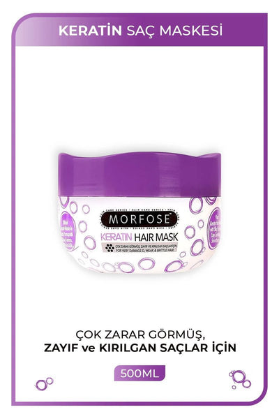 Keratin Saç Maskesi 500 ML - Yıpranmış Saçlar için - mrfs