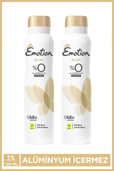 2 Adet Emotion Bliss Kadın Vegan Deodorant 150 Ml Hızlı Kurur , Leke Bırakmaz