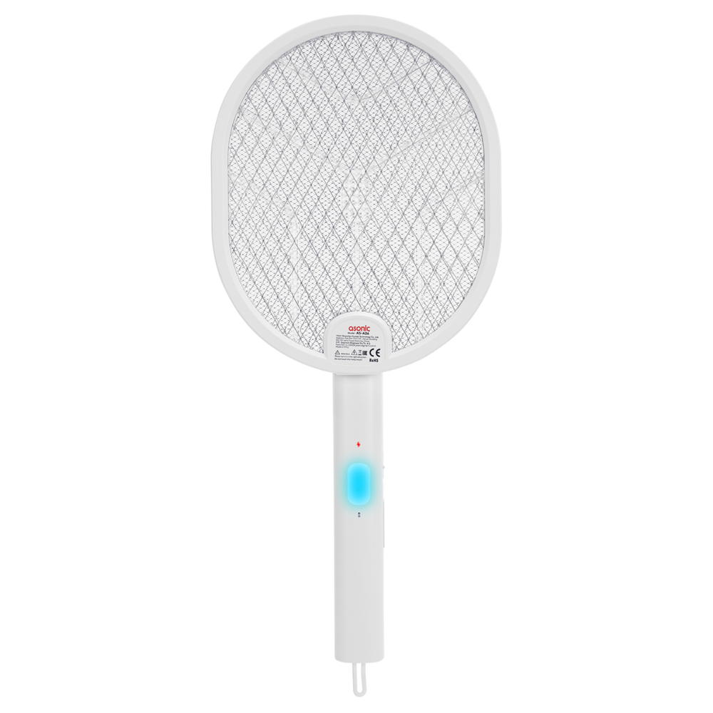 Asonic Asonıc AS-A26 Beyaz 3000V Raket Tipi UV Mor Işıklı 1200mAh Bataryalı Şarj Edilebilir Katlanabilir Sinek Öldürücü(1923)