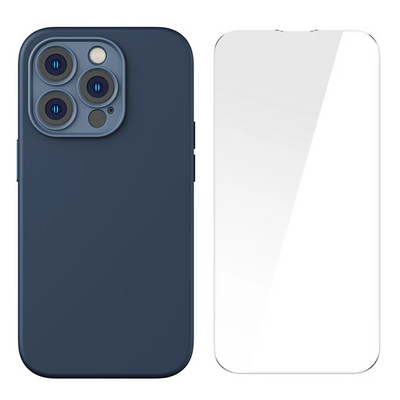 Baseus Liquid Silica Gel iPhone 14 Pro 6.1 Magsafe Silikon Kılıf + Tempered Ekran Koruyucu Set