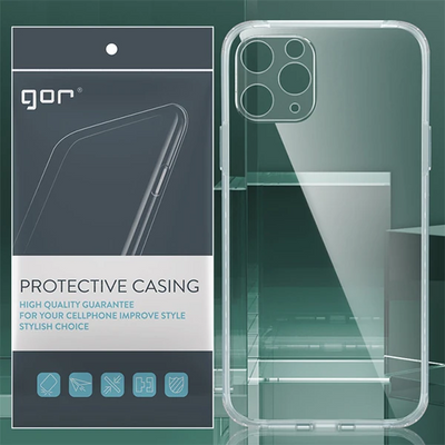 GOR İPhone 11 Pro Max 6.5 inch Kamera Korumalı Şeffaf Silikon Kılıf