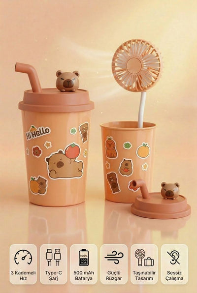 Bardak Model Mini Ayıcıklı Fan