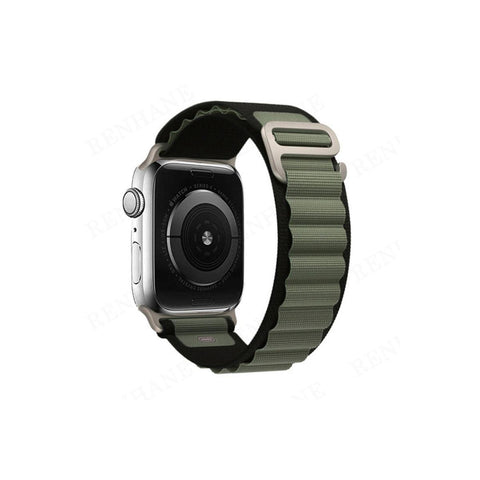 Apple Watch 42mm Mountain Kordon - Siyah-yeşil