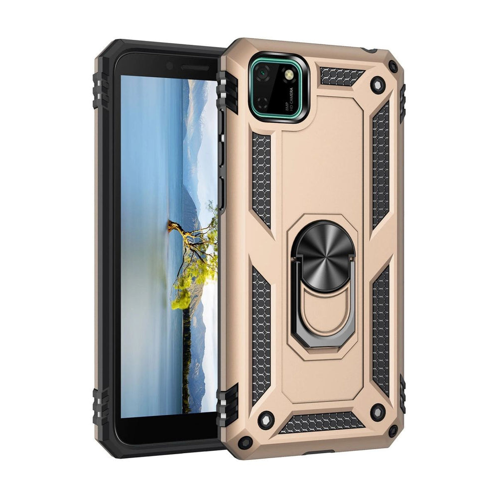 Huawei Y5p Kılıf Sofya Yüzüklü Silikon Kapak - Gold