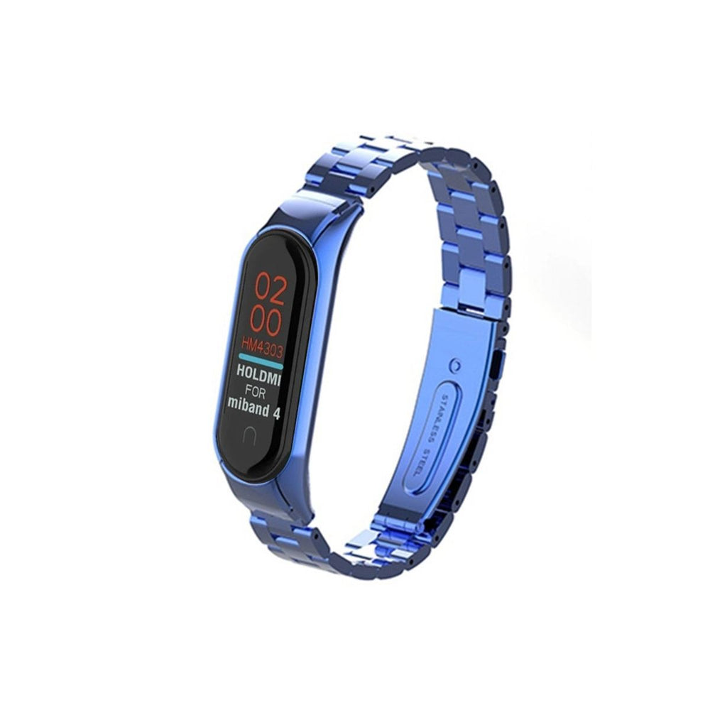 Xiaomi Mi Band 4 Metal Baklalı Kordon - Mavi