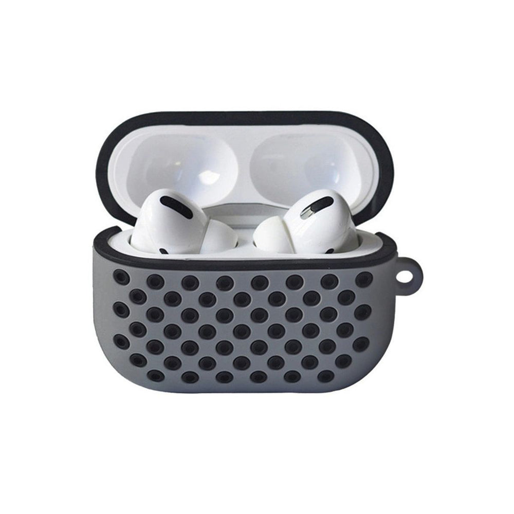 Apple Airpods Pro 2 (2.nesil) Spor Delikli Kılıf - Gri-siyah