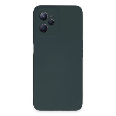 Realme C35 Kılıf Nano İçi Kadife Silikon - Koyu Yeşil