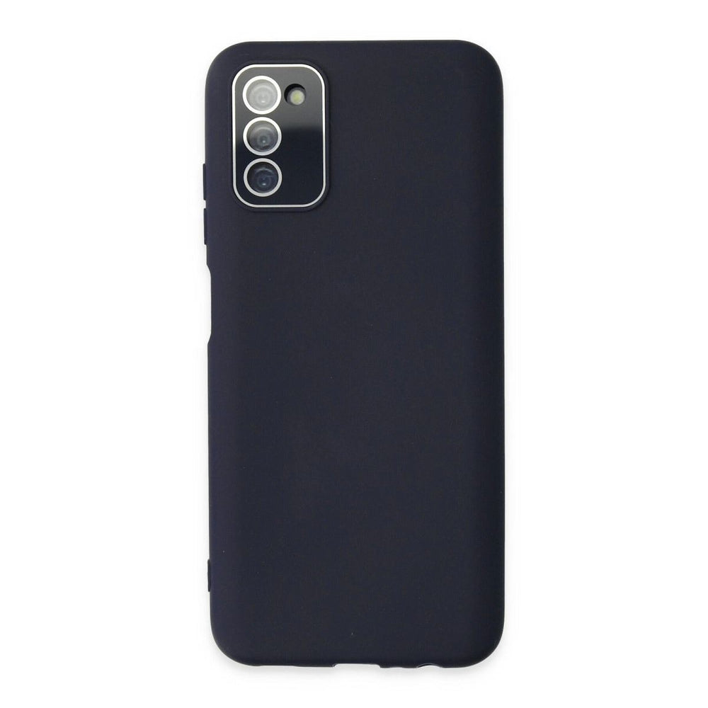 Samsung Galaxy A03s Kılıf Lansman Glass Kapak - Lacivert