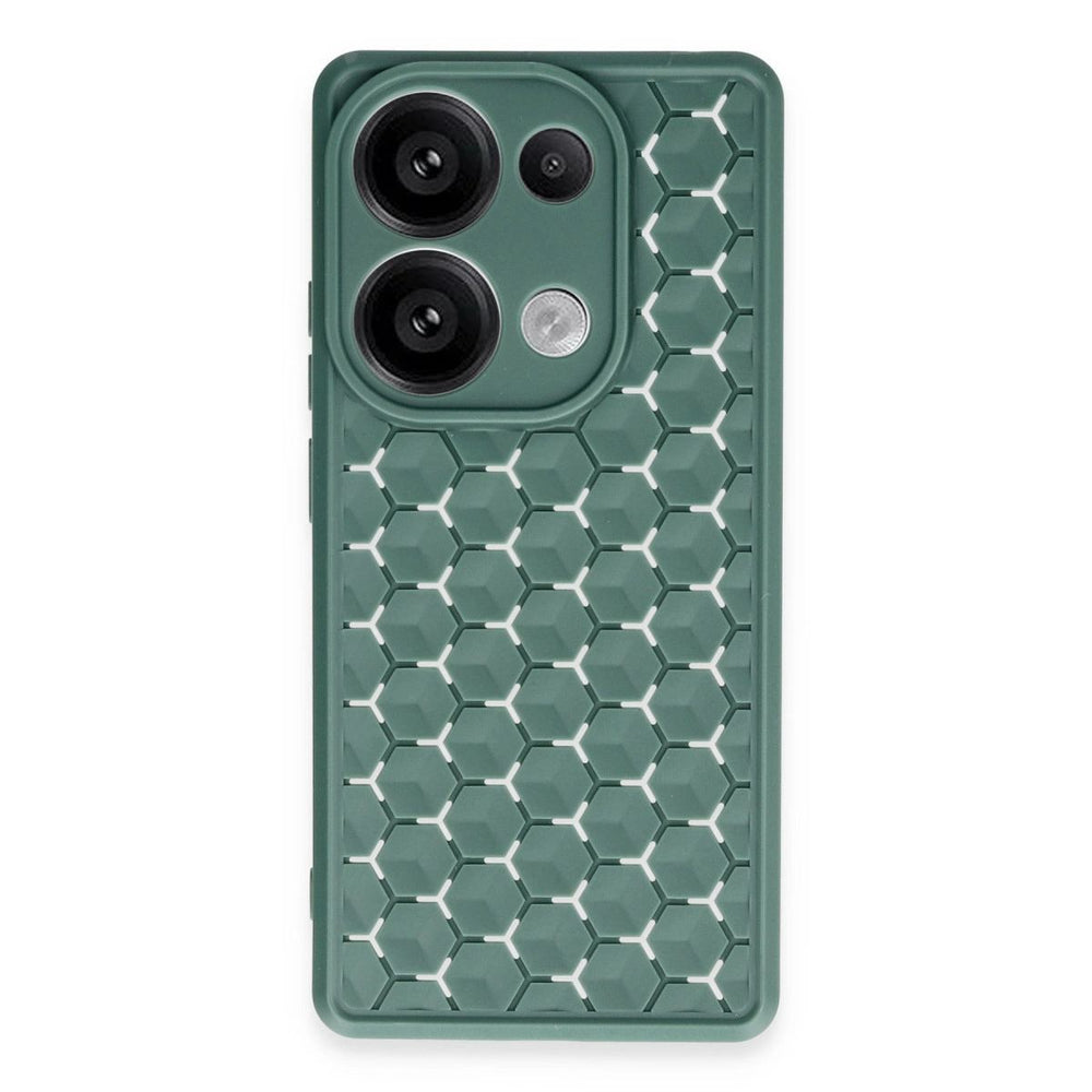 Xiaomi Redmi Note 13 Pro 4g Kılıf Petek Silikon Kapak - Koyu Yeşil