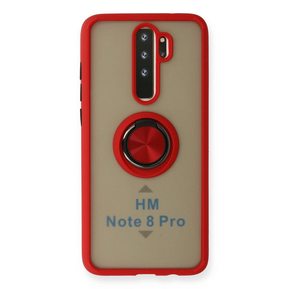 Xiaomi Redmi Note 8 Pro Kılıf Montreal Yüzüklü Silikon Kapak - Kırmızı