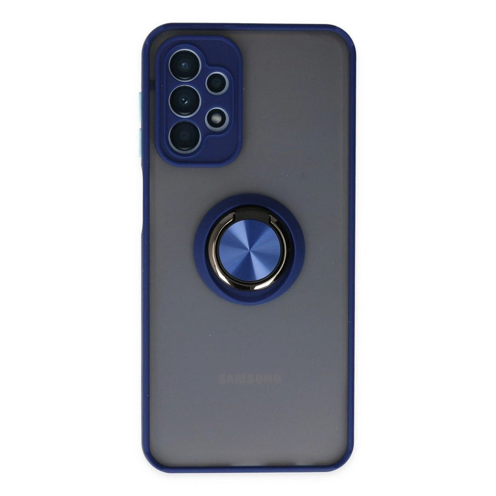 Samsung Galaxy A23 4g Kılıf Montreal Yüzüklü Silikon Kapak - Lacivert