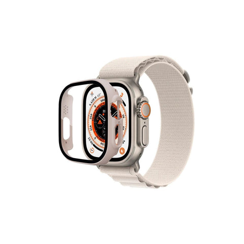 Apple Watch Ultra 49mm Desert Camlı Kasa Ekran Koruyucu - Metalik Gold