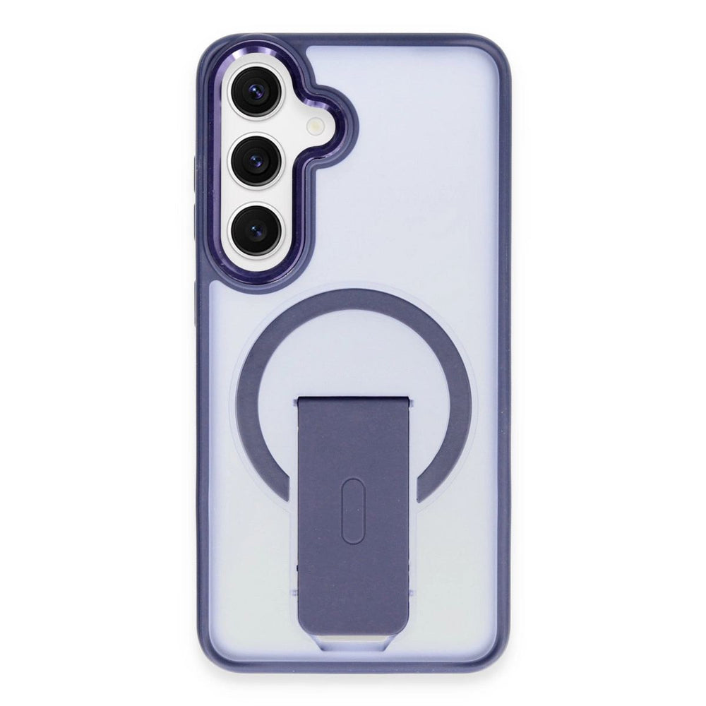 Samsung Galaxy S24 Tork Magsafe Standlı Kapak - Lacivert