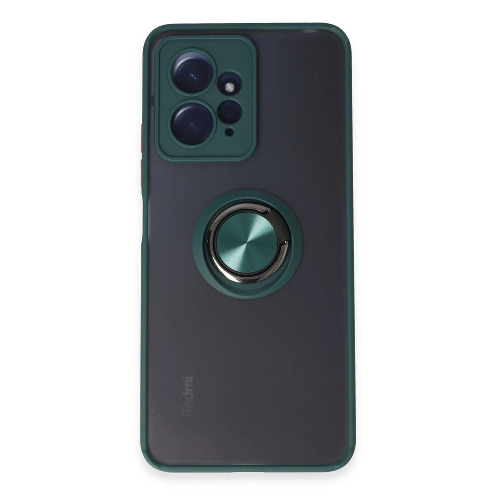Xiaomi Redmi Note 12 4g Kılıf Montreal Yüzüklü Silikon Kapak - Yeşil