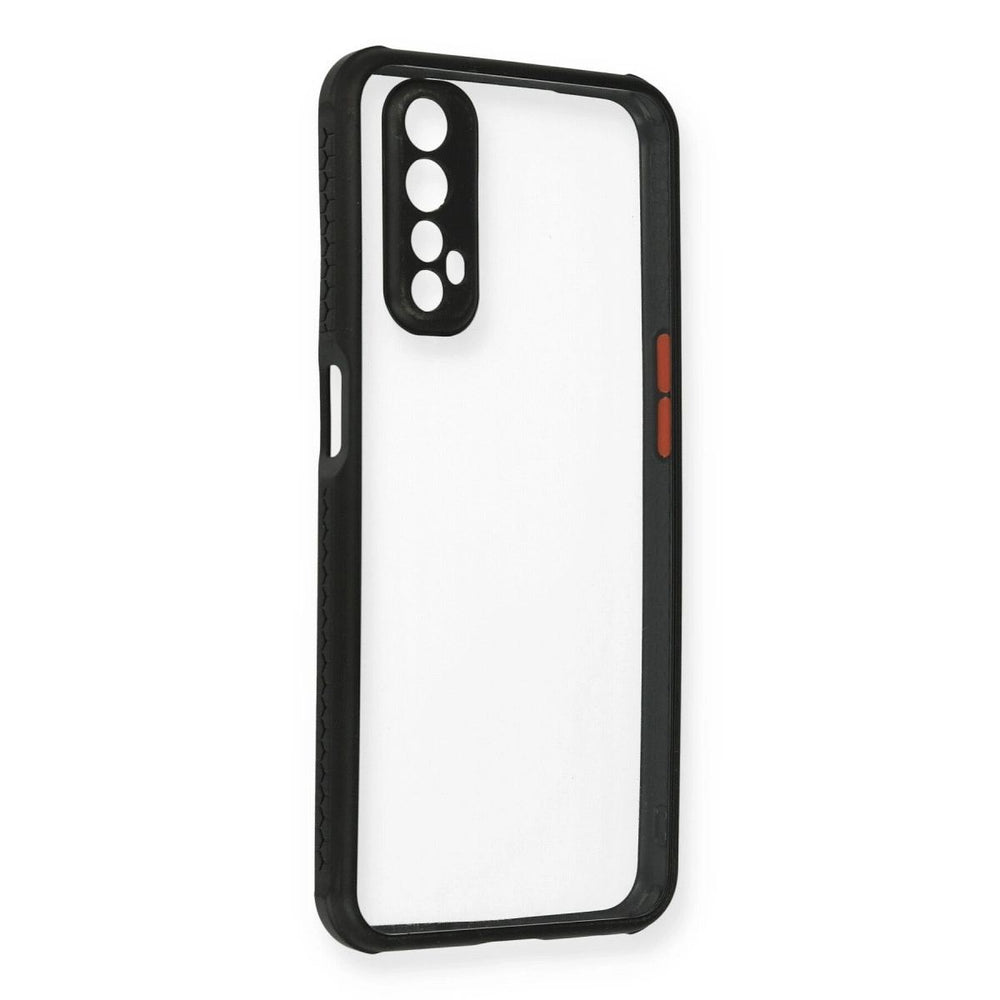 Realme 7 Kılıf Miami Şeffaf Silikon - Siyah