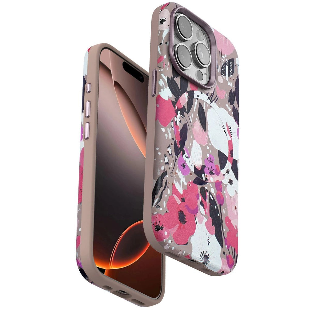 Onegif Apple İphone 14 Pro Max Flower Series Magsafe Kapak - Pembe