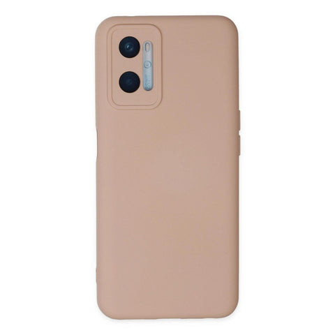 Oppo A96 Kılıf Nano İçi Kadife Silikon - Pudra
